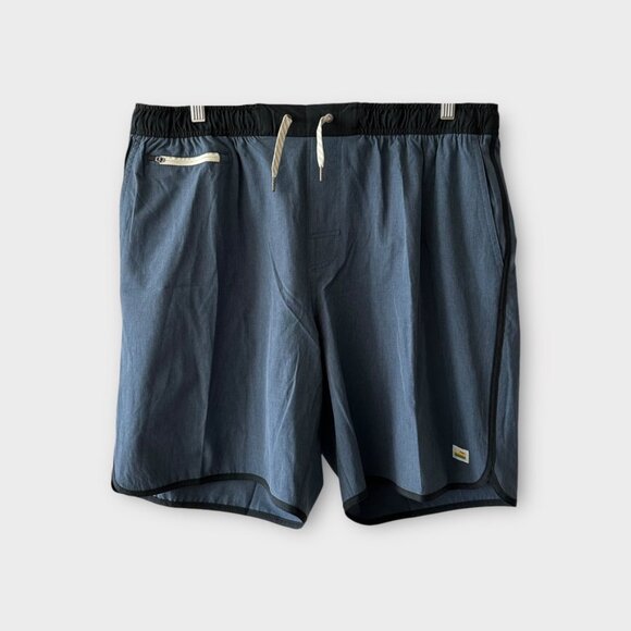 Vuori • Azure Blue Linen Texture Banks Shorts - Picture 4 of 11